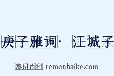 庚子雅词·江城子是什么意思的图片